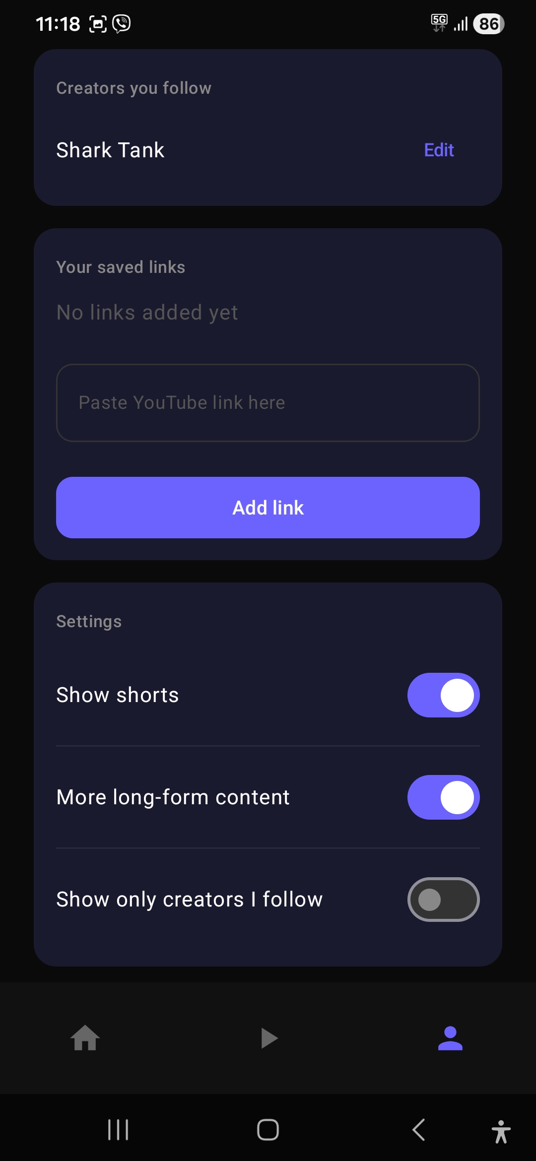 Profile Settings