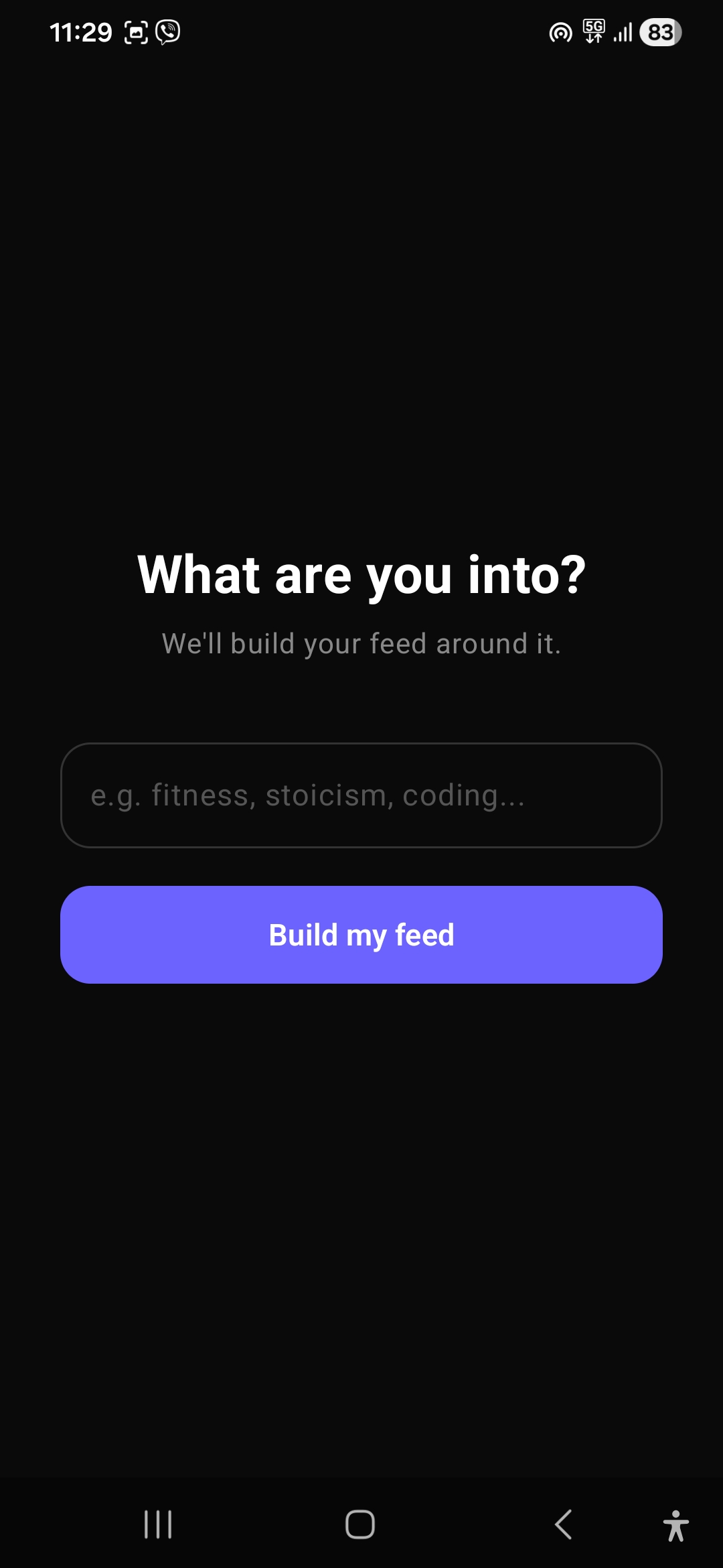 Onboarding - Interests