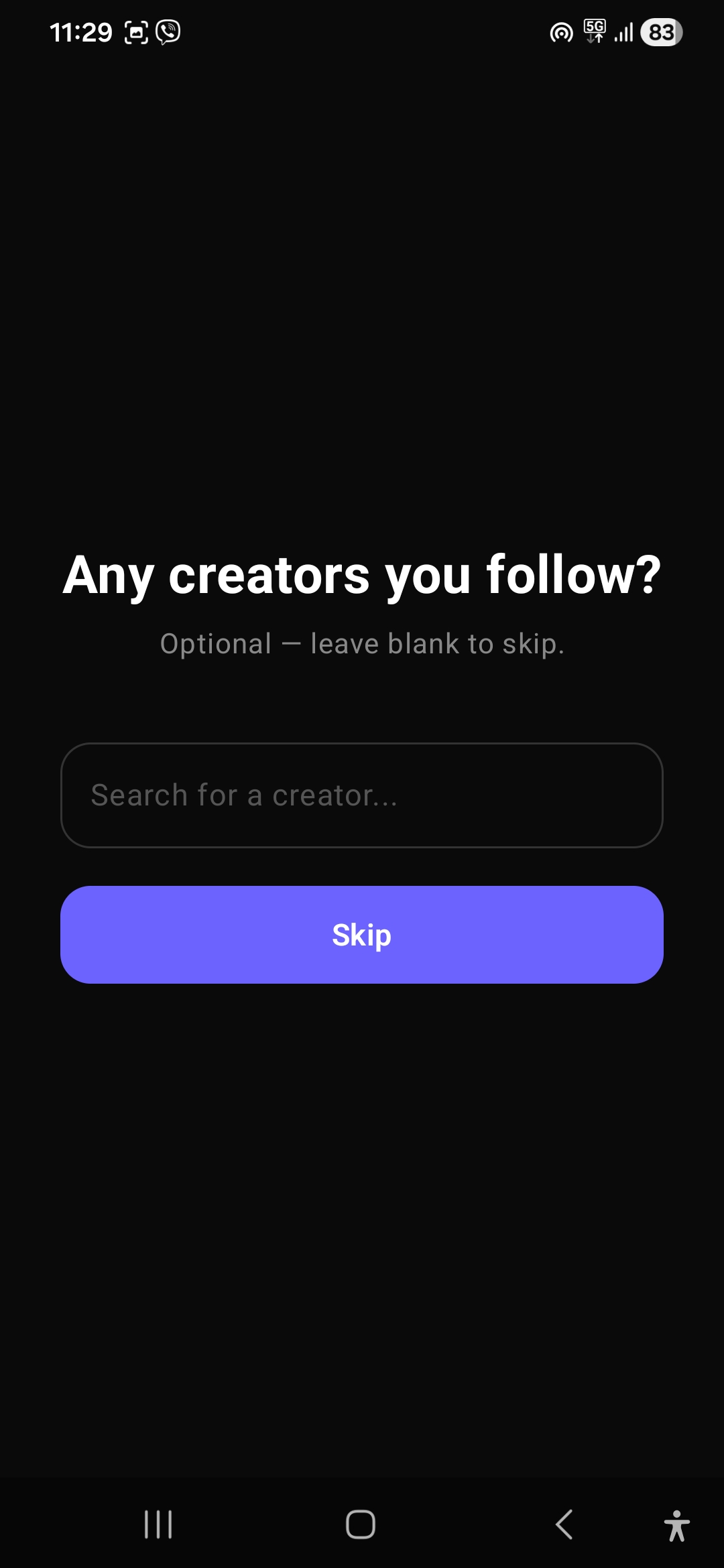 Onboarding - Creators